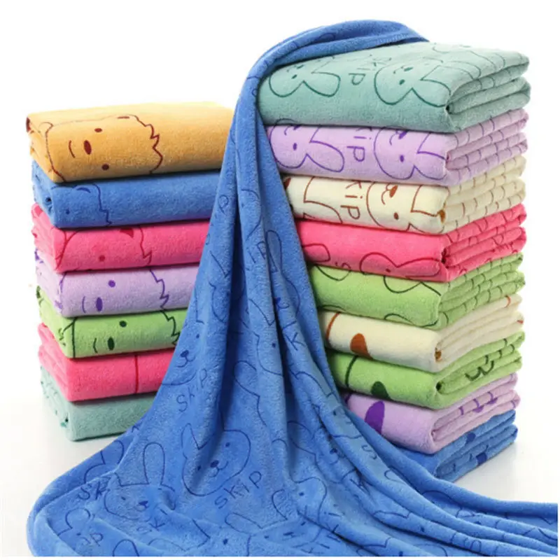 YuKruLee 70*140cm Superfine Fiber Polyester Kam Beach Bath Towel Cute Rabbit Cartoon Style with 6 Colors | Дом и сад