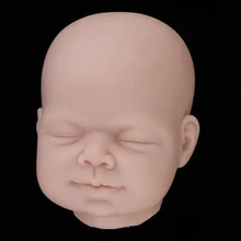 Настоящее касание 22 дюймов Возрожденный силикон голова лепить новорожденный бодрствующий ребенок кукла запасная часть Неокрашенный аксессуар