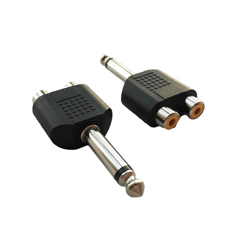 6,35 мм(1/4 дюйма) моно-штекер Jack на 2 RCA Female sokact Jack Splitter Audio AV Vedio Adapter
