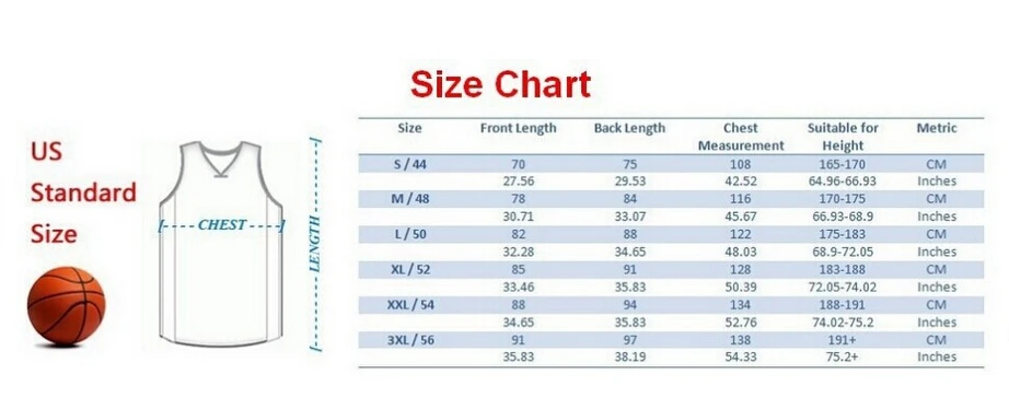 nba jersey size chart