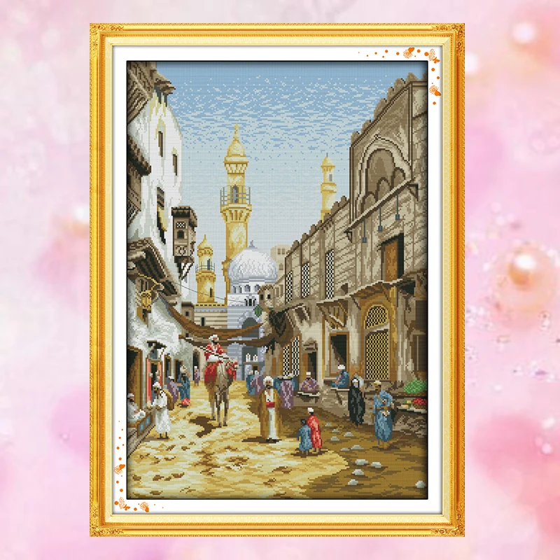 Цена Joysunday crossstitch комплекты рукоделие экзотические пейзажи Рождество 14ct11ct cottonfabric деко картина в подарок Art оптовая продажа с фабрики