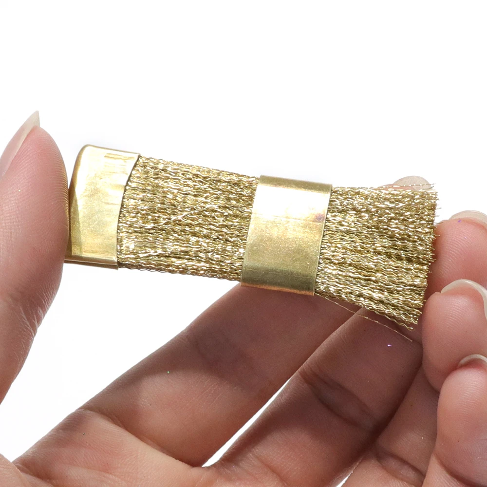 1pcs Nail Drill Bit Cleaning Brush Golden Copper Wire Portable for Electric Manicure Rotary Drill Nail Brush Cleaner Tools JI060