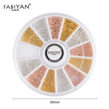 Дизайн ногтей икра металлическая бусина золото серебро розовое золото мини круглый шар Жемчуг УФ гель лак 3D наконечник украшения для маникюра инструмент для украшения