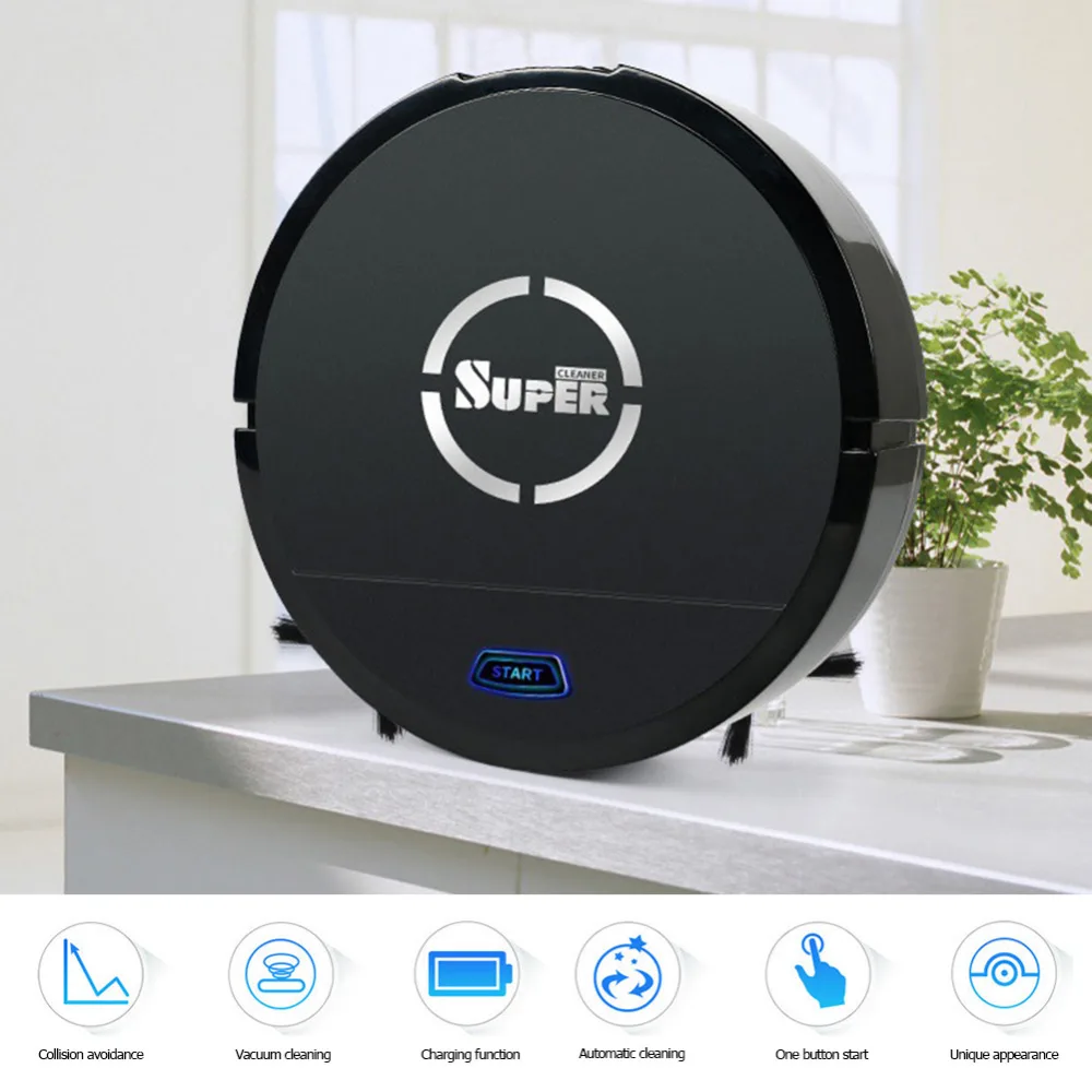 

USB Rechargeable Vacuum Cleaner Robot Intelligent Induction Mini Automatic Vacuum Cleaning Sweeping Machine Home Cleaning Mop