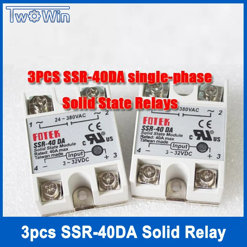 

10PCS FOTEK ssr 40a solid state relay single-phase solid state relay input 3-32V DC output 24-380V AC free shipping