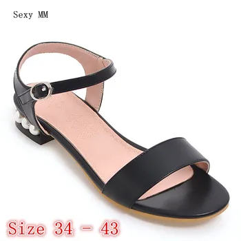 

Peep Toe Women Low Heel Sandals Shoes Woman Low Heels Ladies Gladiator Sandals Pumps Plus Size 34 - 40 41 42 43 High Quality