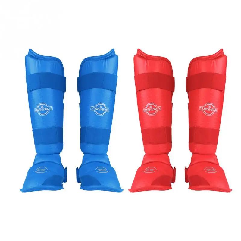 

1Pair Shin Protectors Padded Muay Thai Boxing Shin Guards Instep Pad Karate Foot Protector Shank Leg Protectors Sports Safety
