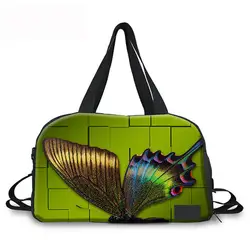 Шумный конструкции большой Ёмкость Портативный дорожная сумка 3D с принтом бабочки Для женщин Бизнес дорожная сумка складная леди дорожная
