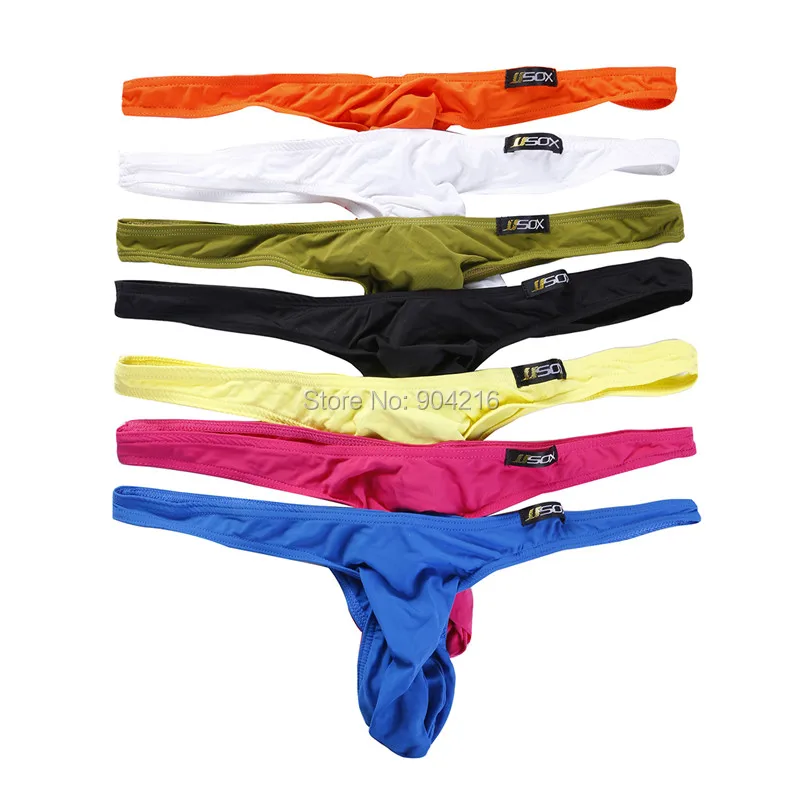 2016 Men Modal Sexy Hot Exotic Bikini Thong Dance Party Novelty Panties Elephant Nose G-string T-back Free Shipping 7PCS/Lot