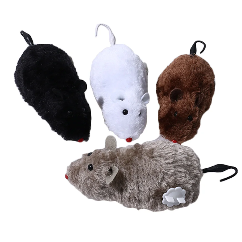 

2018 Funny Wind Up Running Mouse Rat Move Tail Cat Kitten Prank Toy Cute Playing Toys Joking Gag Gift Wind Up Toys