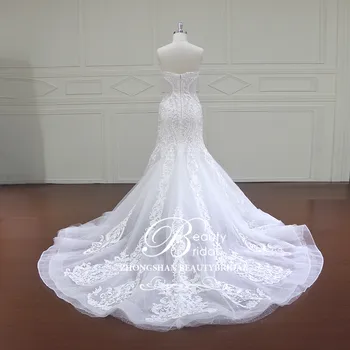 شراءالفاخرة حورية البحر فستان الزفاف 2018 المحكمة قطار الدانتيل تخصيص فساتين زفاف الحبيب Vestidos دي Noiva الصين الراقية XF16021
