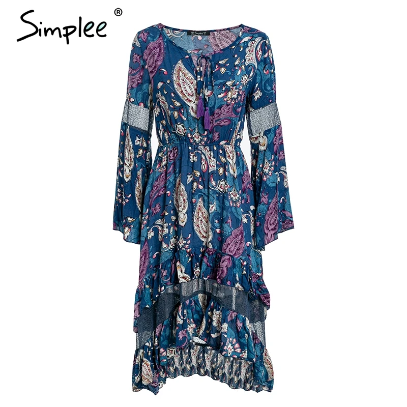 Simplee Ruffles print long dress women Mesh hollow out flare sleeve high waist dresses 2018 Autumn casual elegant dress Simplee Ruffles print long dress women Mesh hollow out flare sleeve high waist dresses 2018 Autumn casual elegant dress