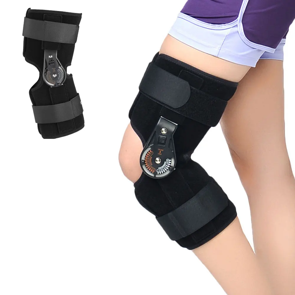 1Pcs Knee Support, Adjustable Angle Brace Wrap for Leg Injury Sprained knee ligament and Sports