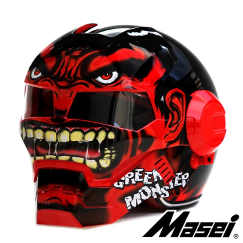 Masei War Machine серый мужской женский Железный шлем мотоциклетный полушлем с открытым