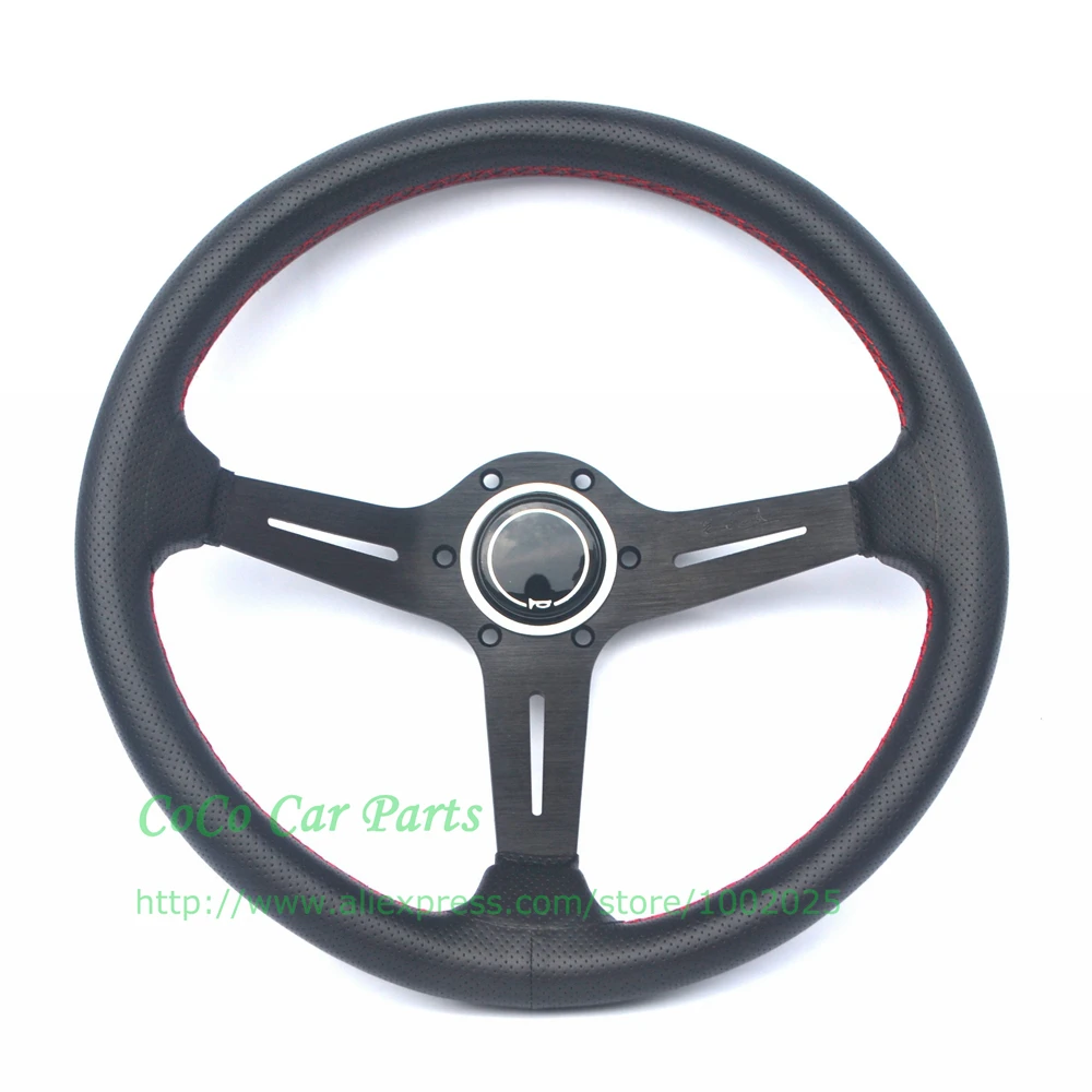 

350mm Car Steering Wheel Leather With Small Holes Game Steering Wheel 14 Inch ND Racing Steering Wheel Deep Dish