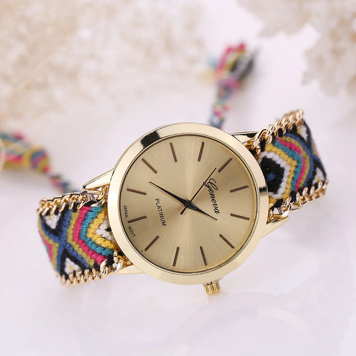 Fashion Handmade Casual Geneva Quartz Women Girls Braided Colorful Friendship Bracelet Watch Relogio Feminino Gift Dress Watches