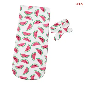 

2 Pcs/set Baby Sleeping Bag Headband Set Watermelon Print Cute Infant Child Anti-kick Swaddle Wrap Headbands Photography Props