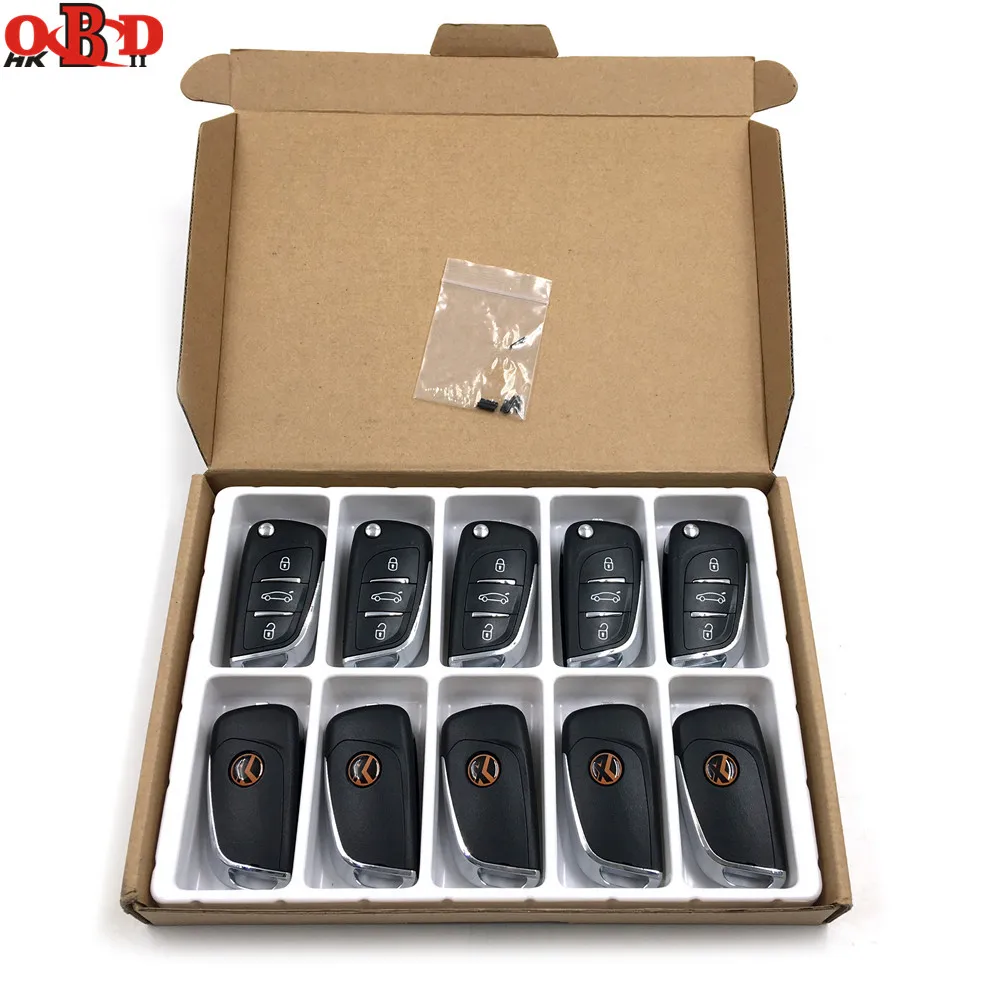 

HKOBDII 10pcs/lot Xhorse VVDI2 English Version Wireless Universal Remotes Key 3 Buttons DS Style For VW Volkswagen VVDI Key Tool