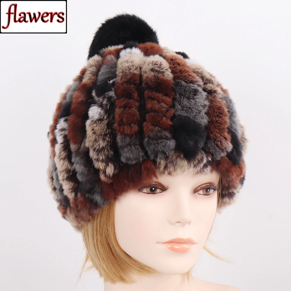 

2019 Winter Women Real Rex Rabbit Fur Hat Natural Warm Rex Rabbit Fur Hats And Rabbit Fur Hair Ball Lady Good Elasticity Fut Cap
