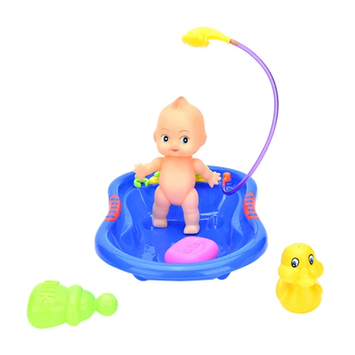1 комплект, детская игрушка для ролевых игр, ванна с уткой, набор для душа, детские куклы для ванны, разные цвета