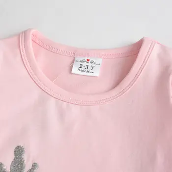 Dxton Baby Girls T Shirt Long Sleeve Tshirt for Kids Applique Unicorn Tees Cotton Children Winter Clothing Girls Cartoon Costume 2