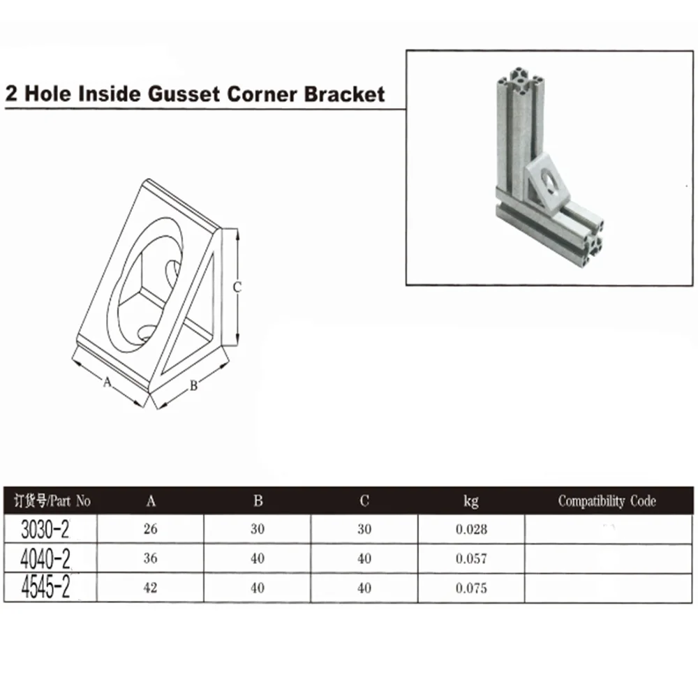 Внутри Gueest Угловой Кронштейн 90 градусов угол подключения для алюминиевого профиля 3030/4040/4545/6060/8080/9090/100100