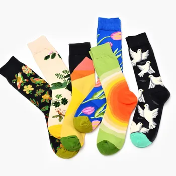 

Colour Crew Cotton Men Ankle Socks Tide Brand Short Happy Sox Style Funny Socks Chaussette Novelty Art for Couple Funny Funky