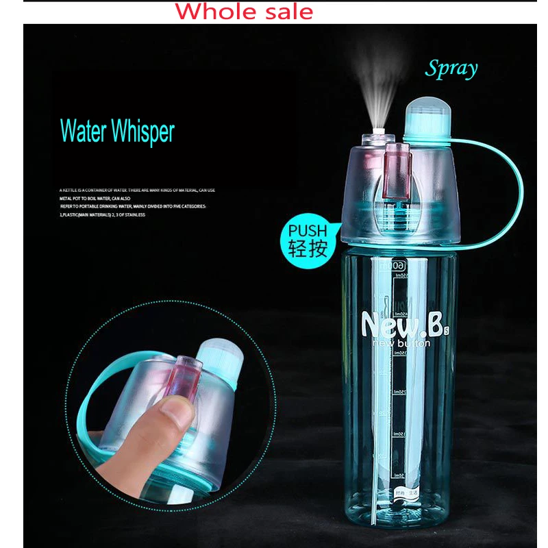 60 шт./партия, 600 мл, здоровая пластиковая бутылка с ручкой для распыления воды, экологичные спортивные Бутылочки для напитков