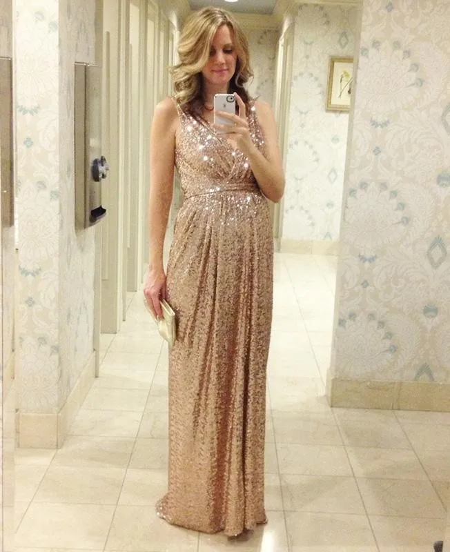 Long Plus Size Sequin Bridesmaid 