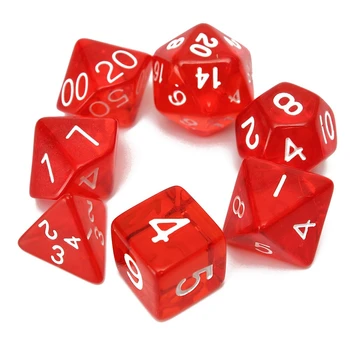 

One set of 7 Dice Clear Sided Die D4 D6 D8 D10 D12 D20 MTG Magic the Gathering Dice Game Set Drop Shipping