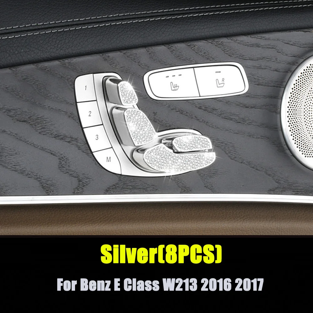 8 шт., для Mercedes Benz E Class W213, аксессуары для стайлинга автомобилей, переключатель регулировки дверного сиденья, Алмазное украшение, накладка