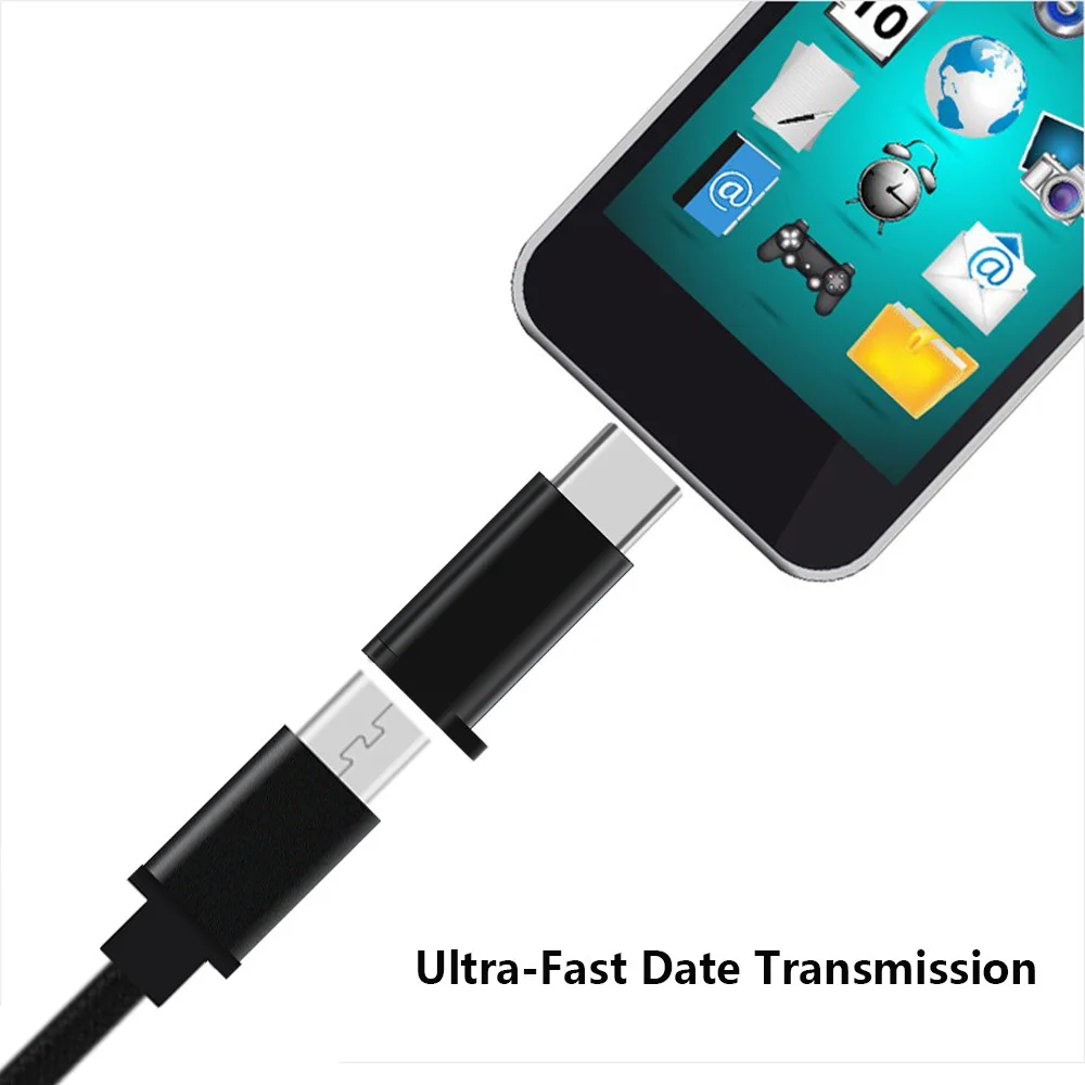 Micro USB To TypeC Adapter With Keychain Micro USB Female To USB Type C Male Adaptador Tipe C Charging Data Sync Type-C Adapters (6)