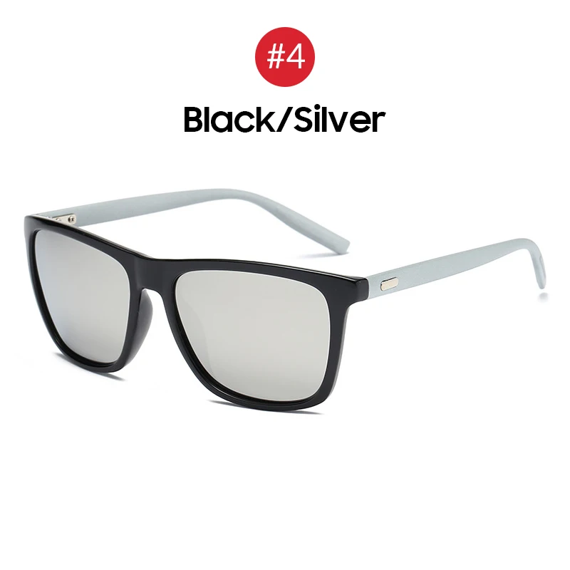 4 Black Silver VIVIBEE, квадратные солнцезащитные очки, поляризационные, для мужчин,, трендовый дизайн, UVA, UVB, защита от солнца, очки для женщин, водителя, поляризационные оттенки - Цвет линз: 4 Black Silver