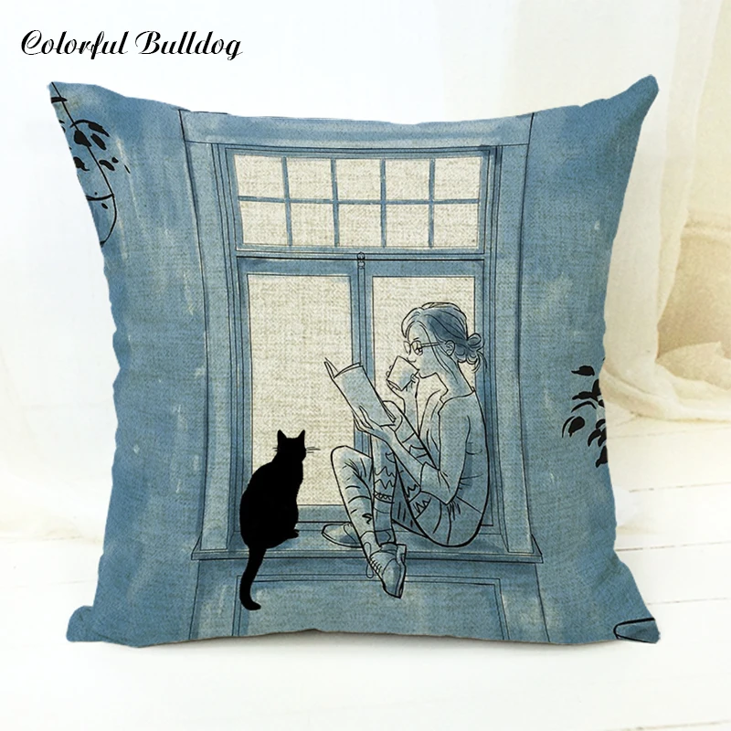 الكرتون نسخة من جميلة القط حورية البحر الغيتار الروبوتية نمط المخدة كرسي مكتب غرفة نوم أريكة غطاء الوسادة الكرتون نسخة من جميلة القط حورية البحر الغيتار الروبوتية نمط المخدة كرسي مكتب غرفة نوم أريكة غطاء الوسادة