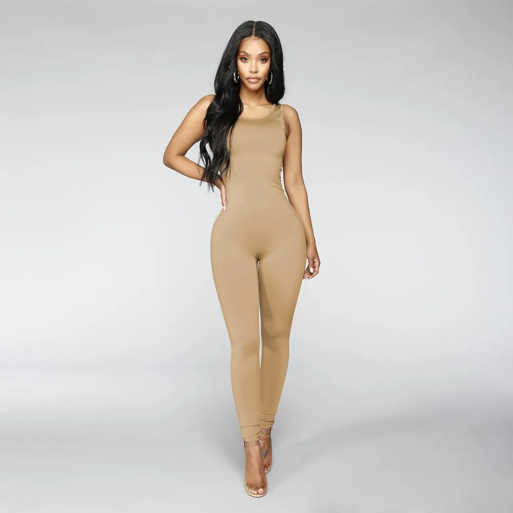 GLOBAL WAREHOUSE 1PC European and American sexy tight-fitting off-the-shoulder stretch jumpsuit 6 colors 4 size Fashion women | Женская