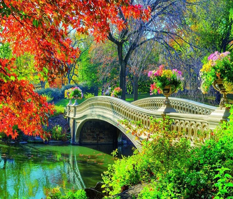 5d Diy Diamond Embroidery Painting Landscapes Scenery Bridge Round Full Drill Painting Cross 5d Diy Diamond Embroidery Painting Landscapes Scenery Bridge Round Full Drill Painting Cross