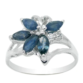 

Qi Xuan_Fashion Jewelry_Dark Blue Stone Flower Ring_Fashion Ring_S925 Solid Sliver Fashion Rings_Manufacturer Directly Sales