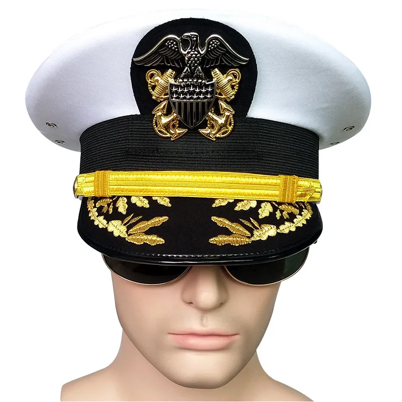  army hat American officer Visor hats men for cosplay military eagle emblem hats Halloween Christmas