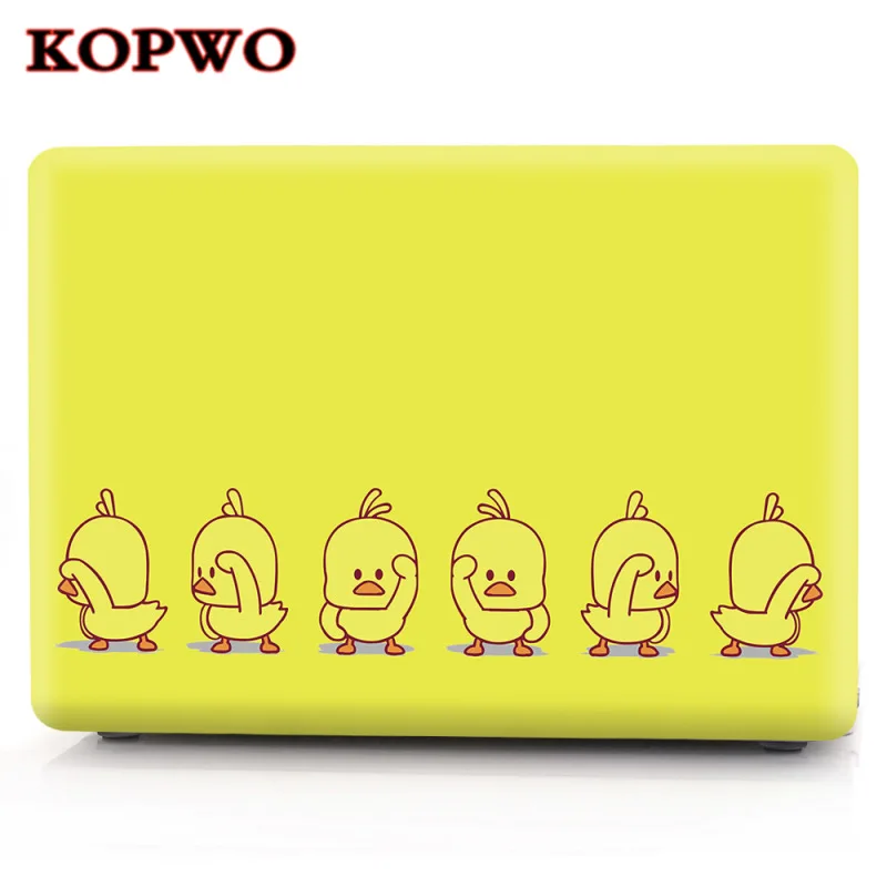 KOPWO милый утиный защитный футляр для ноутбука жесткий чехол Macbook 11 12 13 15 Air Pro A1707 A1990