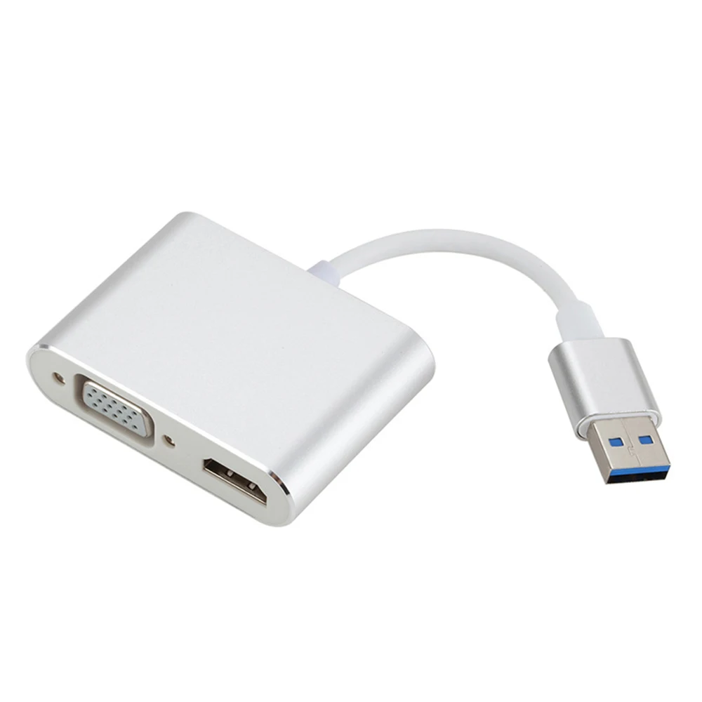 USB3.0 к адаптер HDMI VGA 4 K HD 1080 P Multi-Дисплей 2-в-1 USB к HDMI конвертер аудио видео кабель для компьютера MacBook