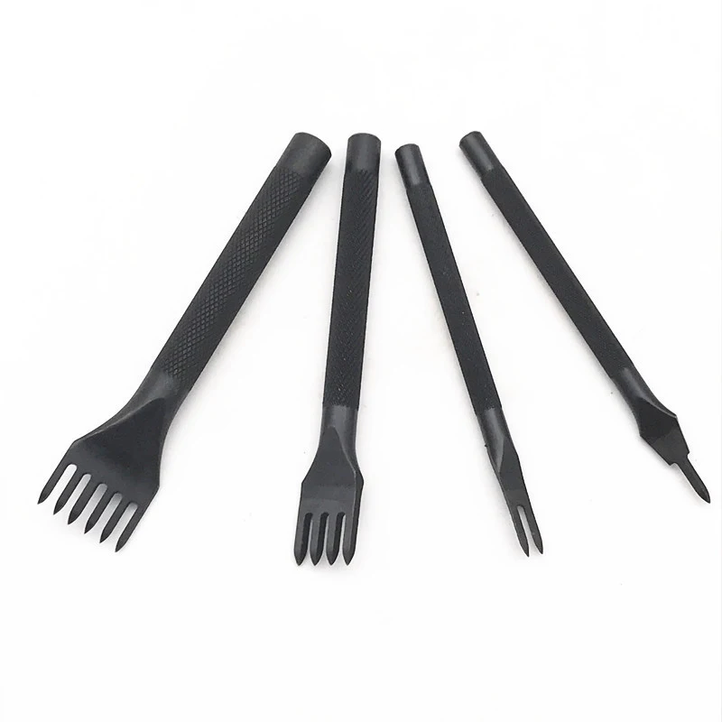

Leather Punch Tool Diamond Cut Prick Iron Wallet Bags DIY Crafts Tools 3/4mm Spacing 1/2/4/6 Prong for Stitching Chisel Set Kits