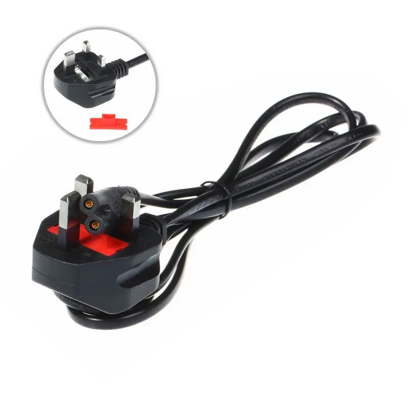 5pcs UK AC Power Cable Cord With Fuse 1.5m 5FT 0.75 SQ.MM2 For Battery