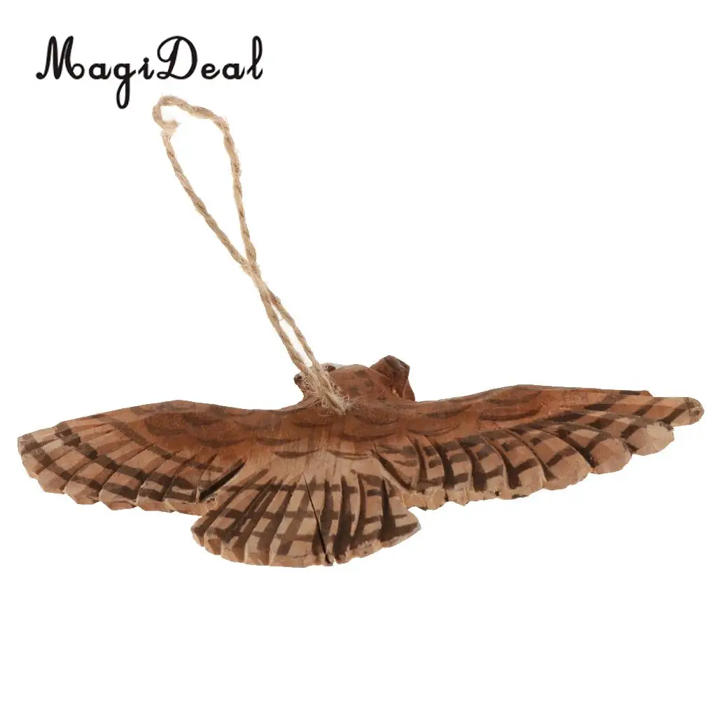 100% Hand Carved Vivid Wooden Animal Wood Hanging Decoration Wind Chimes Garden Wall Hanging Crafts Gifts Retro Outdoor Decor