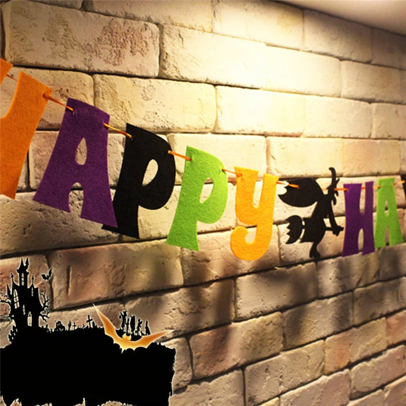 

1pc Halloween Paper Chain Garland Decorations Happy Halloween Paper Banner Witch Spider Pumpkin Decor Home Festival Party P0.2