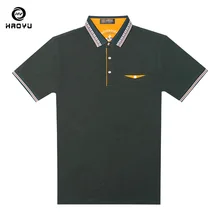 Однотонная рубашка поло, брендовая мужская одежда, формальная деловая рубашка поло с коротким рукавом, высокое качество, хлопок, не скатывается, 4 цвета на выбор Haoyu