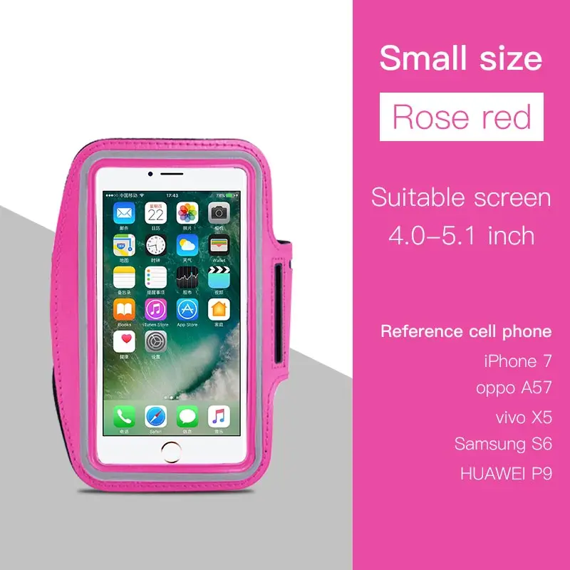 Спортивная Беговая повязка для iPhone 7 8 Plus OPPO R9S VIVO X9 X5 samsung S9 Xiaomi Mi X2 huawei P9 чехол для телефона держатель в виде нарукавной повязки - Цвет: rose