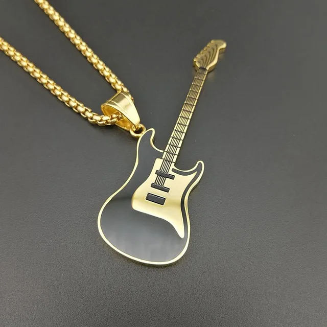 6 color Guitar Necklace For Men/Women Music Lover Gift Black/Gold Color