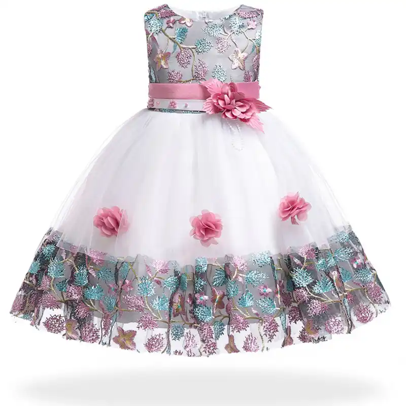 Vestido Bordado De Flores Para Ninas Vestido De Boda Para Ninas Vestido De 3 4 6 7 8 9 10 Anos De Cumpleanos Vestidos De Cumpleanos Para Ninas Aliexpress