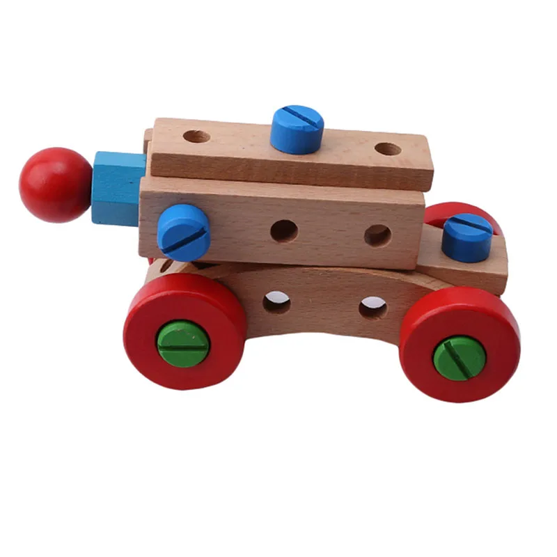 Деревянные развивающие игрушки гайка и винт сборка разборка машинка из конструктора для детей 31 шт. Конструктор из дерева