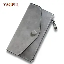 2019 matte leather women s wallet zipper bag vintage female wallet purse fashion card holder phone